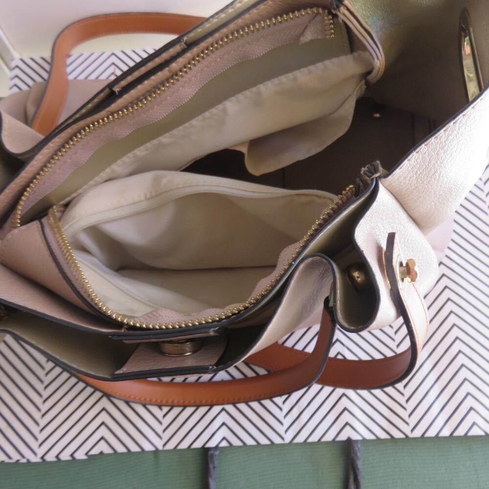 RODE SKO 3-Way Bag Shoulder Bag Faux Leather Gray Coffee Women's - Picture 10 of 12